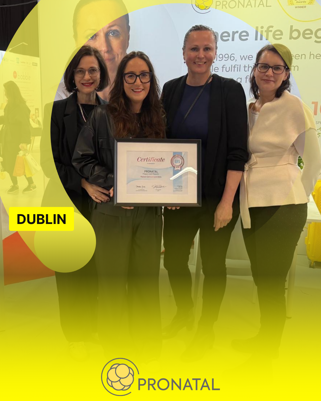 PRONATAL získal ocenění Patient-Centred Care Clinic 2026 na Future Fertility Show v Dublinu